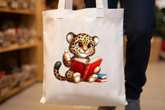 Cute Leopard Reading Clipart Bundle - CraftNest - Digital Crafting and Art