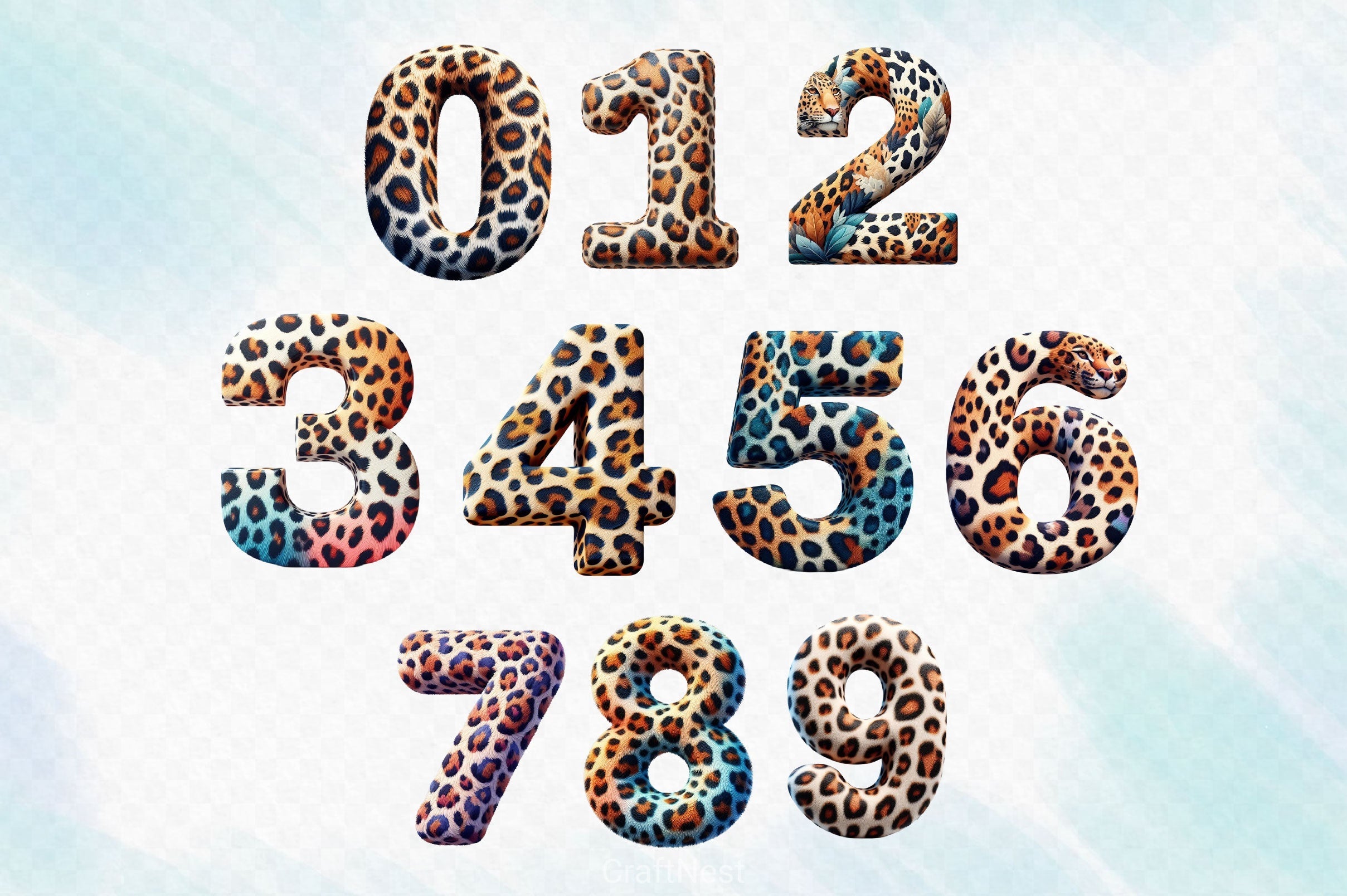 Leopard Alphabet Clipart Bundle