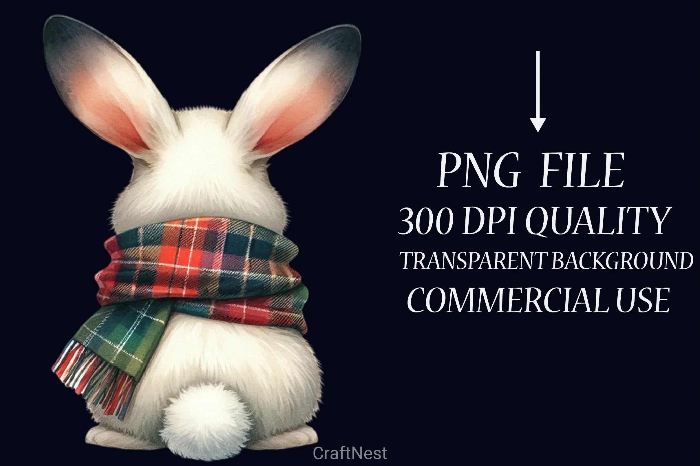 Bunny Back View Clipart Bundle 4 - CraftNest - Digital Crafting and Art