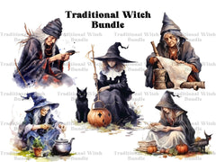 Traditional Witch Clipart - CraftNest