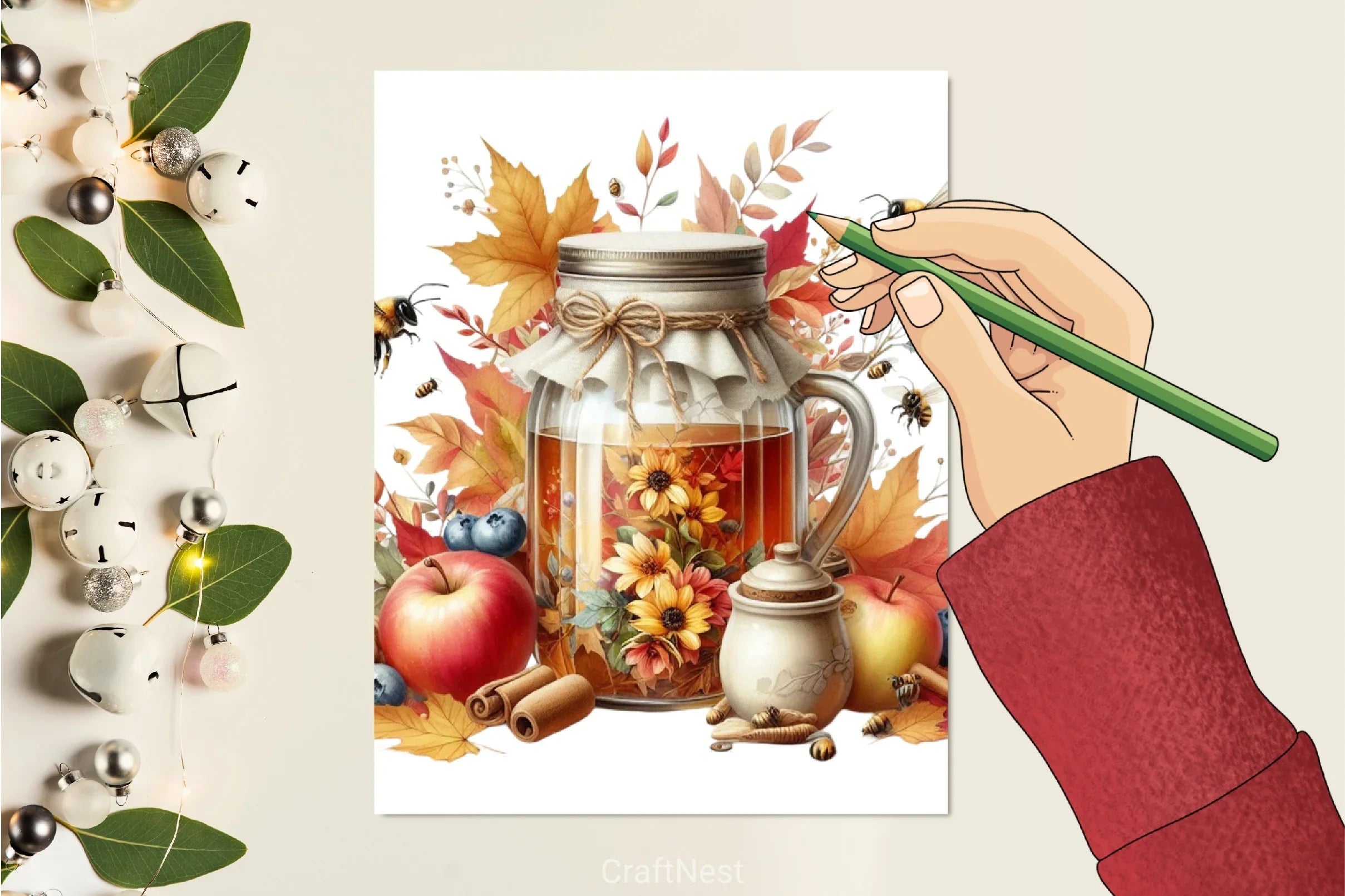 Autumn Honey Bee Clipart Bundle - CraftNest - Digital Crafting and Art
