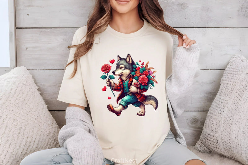 Valentine Wolf Clipart Bundle - CraftNest - Digital Crafting and Art