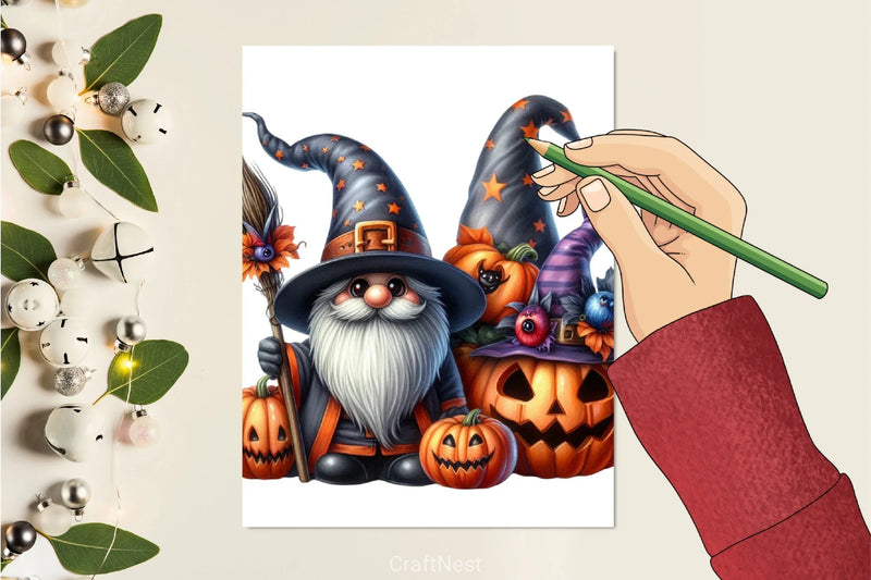 Halloween Gnome Clipart Bundle - CraftNest - Digital Crafting and Art