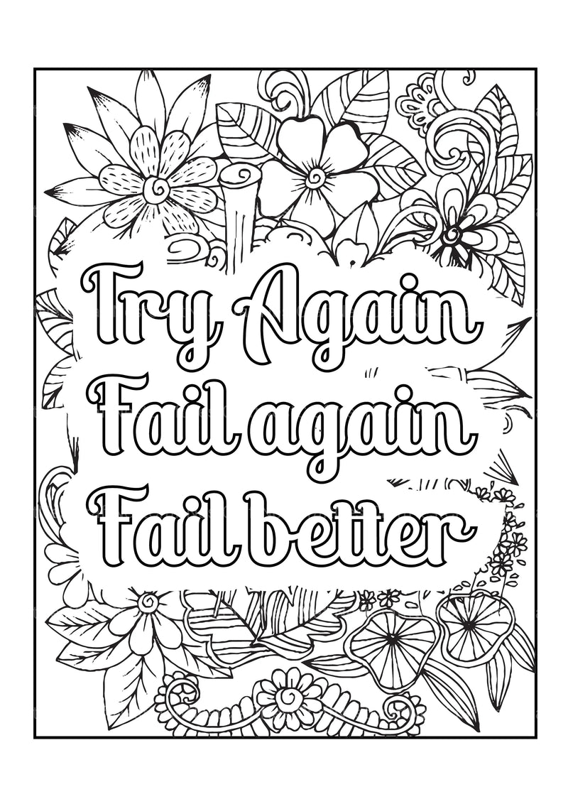 Motivational Quotes Coloring Book 9 - CraftNest - Digital Crafting and Art