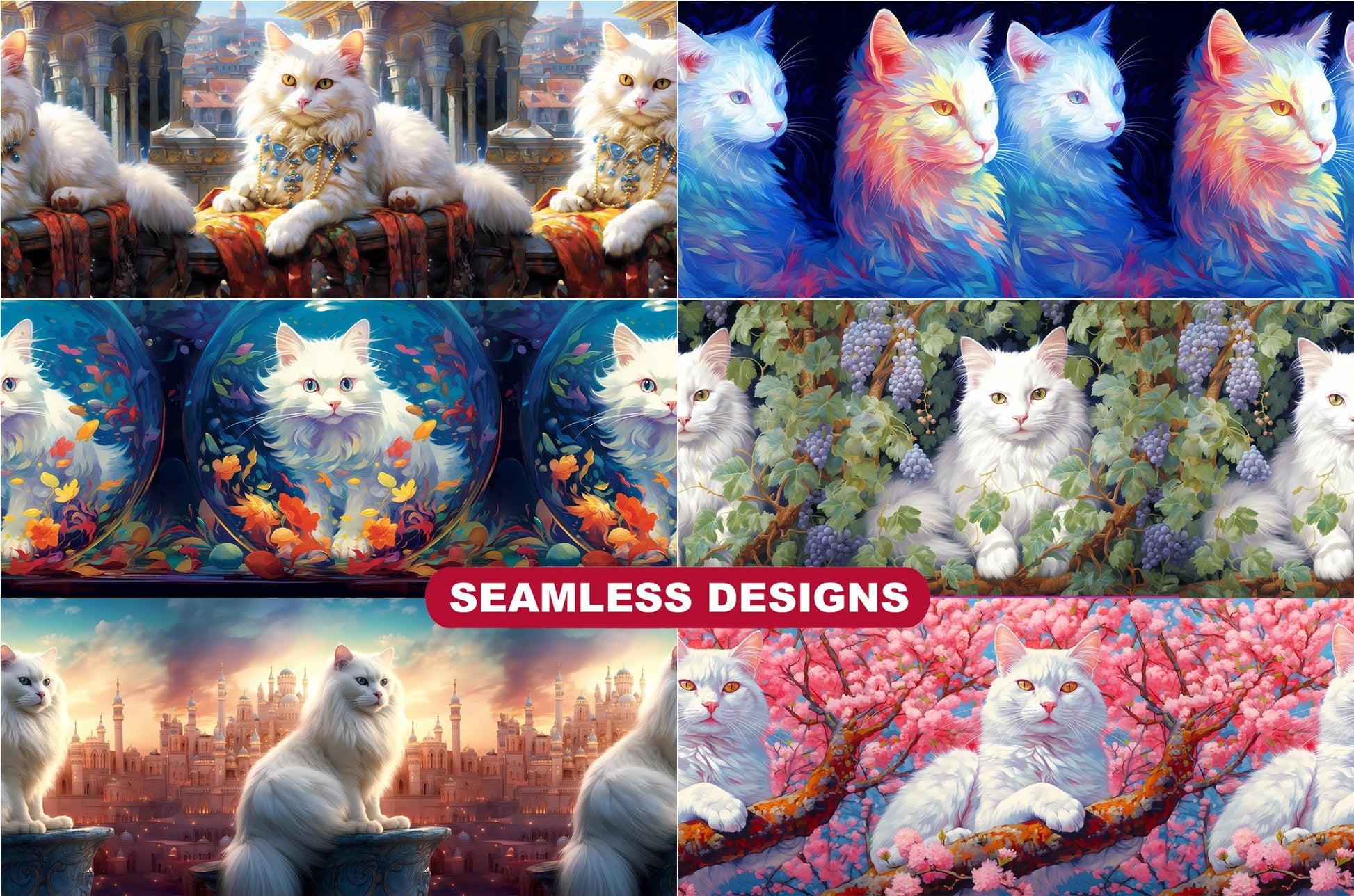 White Cats Tumbler Wrap - CraftNest