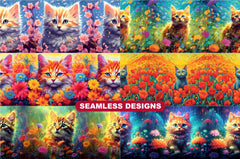 Flower Cats Tumbler Wrap - CraftNest