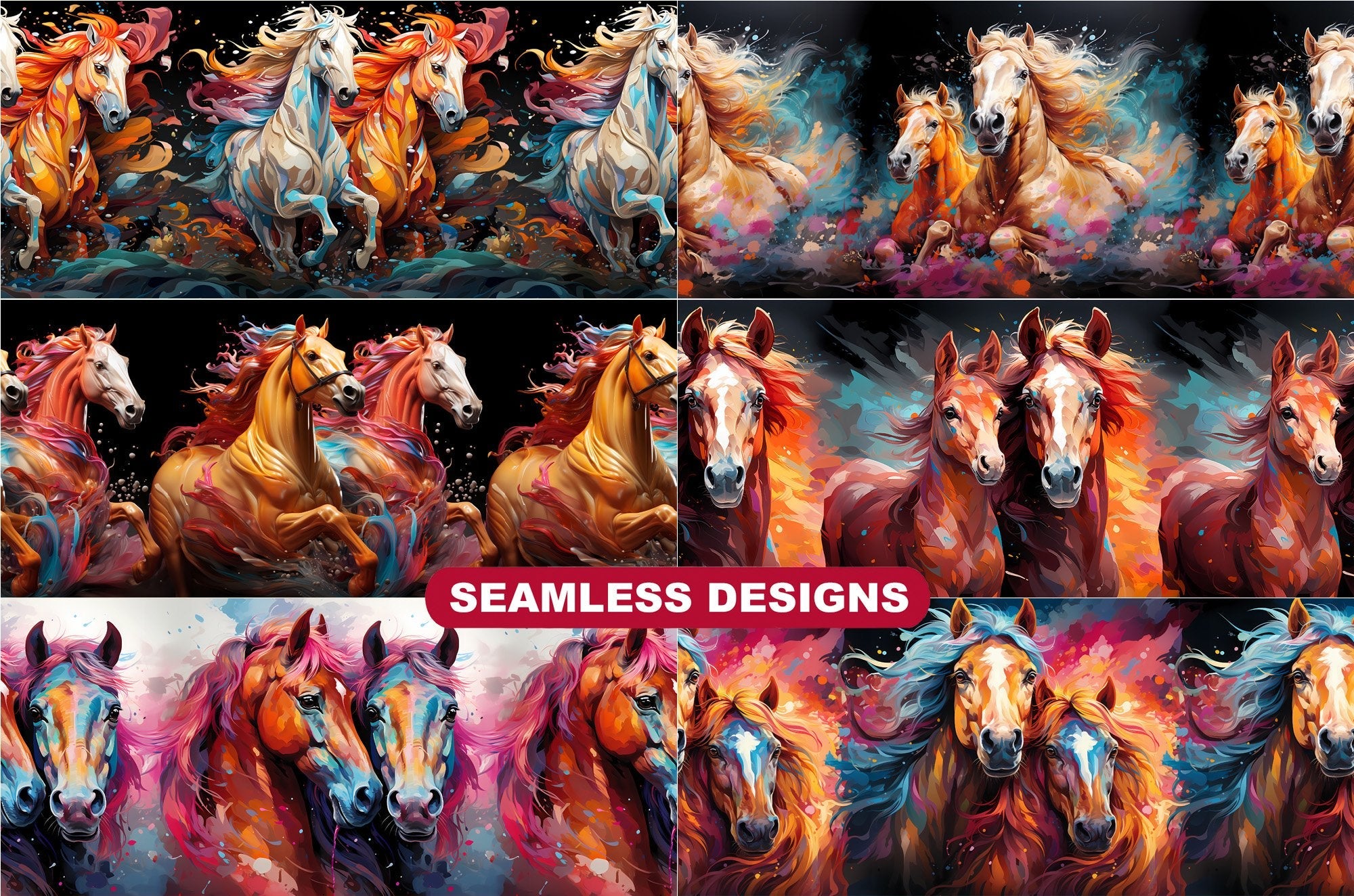 Cute Horses Tumbler Wrap - CraftNest