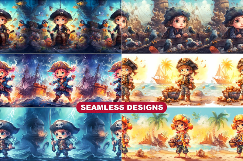 Cute Pirate Tumbler Wrap - CraftNest