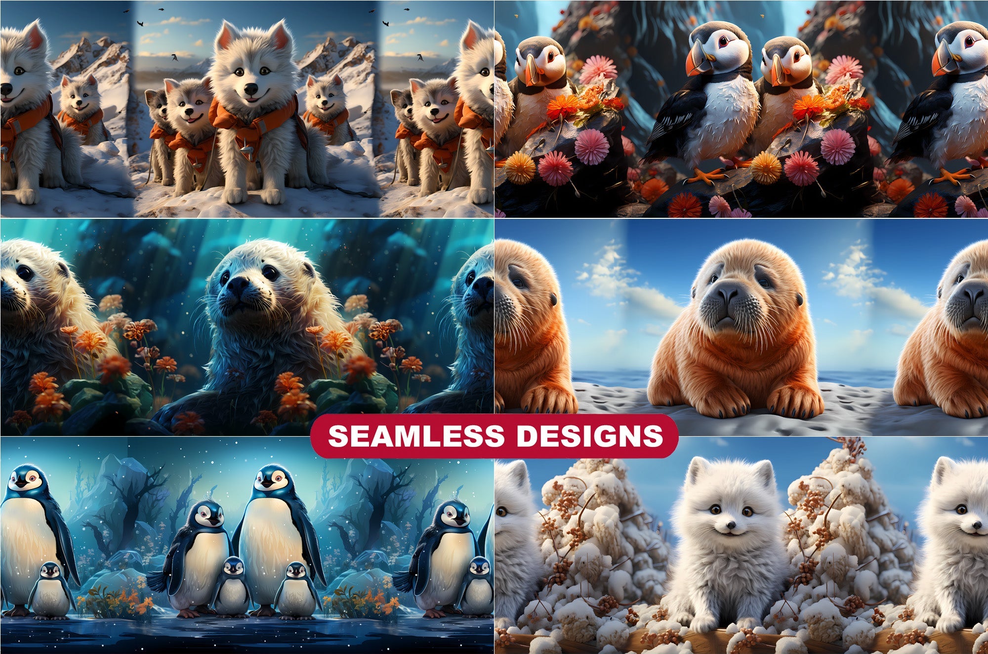 Cute Arctic Animals Tumbler Wrap - CraftNest
