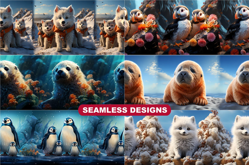 Cute Arctic Animals Tumbler Wrap - CraftNest