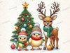 Christmas Chicken Embroidered Clipart Bundle 2