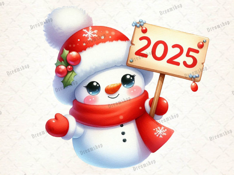 New Year Snowman Clipart Bundle 2 - CraftNest - Digital Crafting and Art