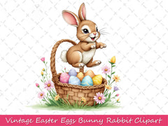 Vintage Easter Eggs Bunny Rabbit Clipart Bundle 1 - CraftNest - Digital Crafting and Art