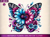 Butterfly Flowers Clipart Bundle 17