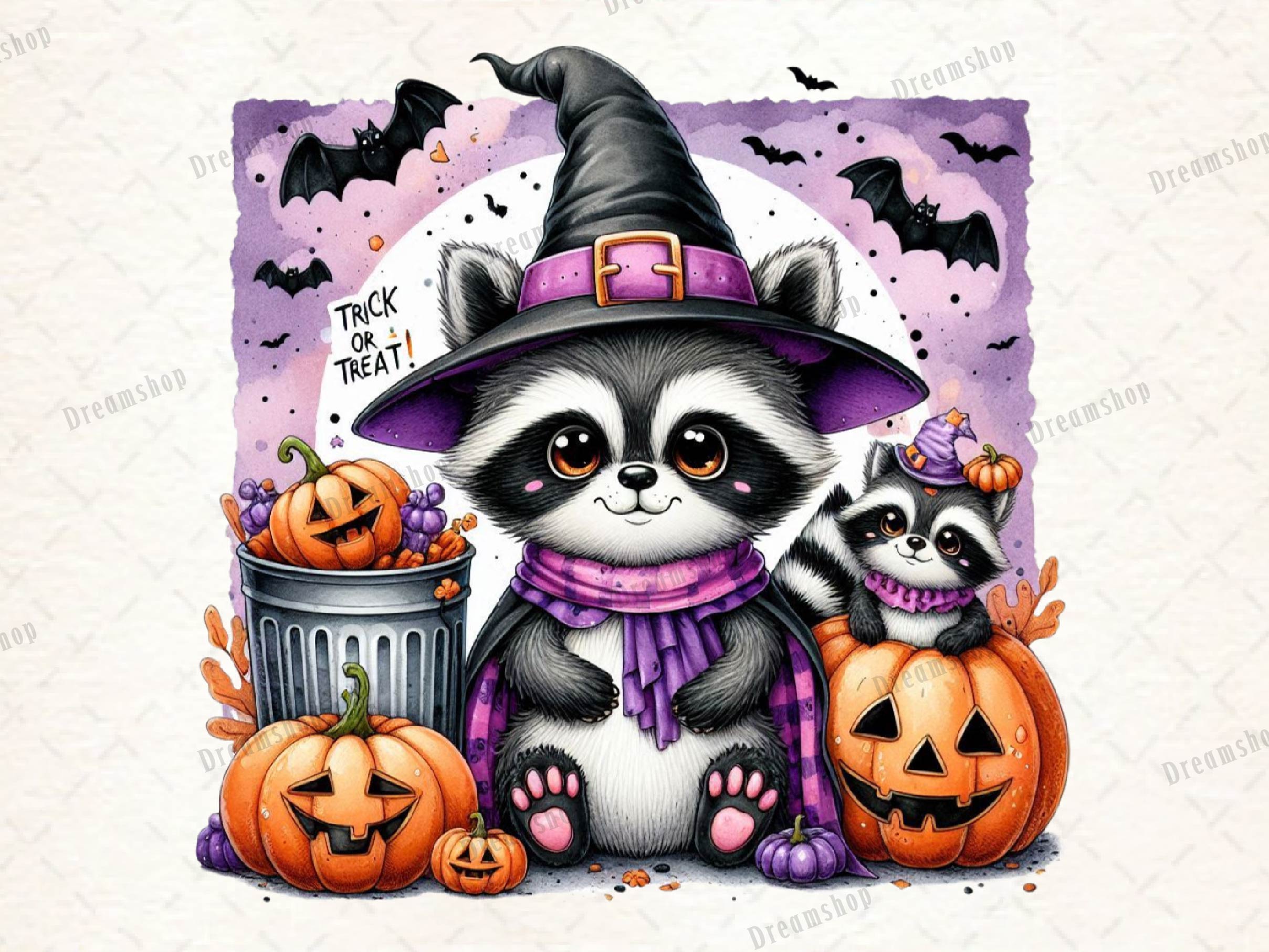 Raccoon Trick Or Trash Funny Clipart Bundle - CraftNest - Digital Crafting and Art