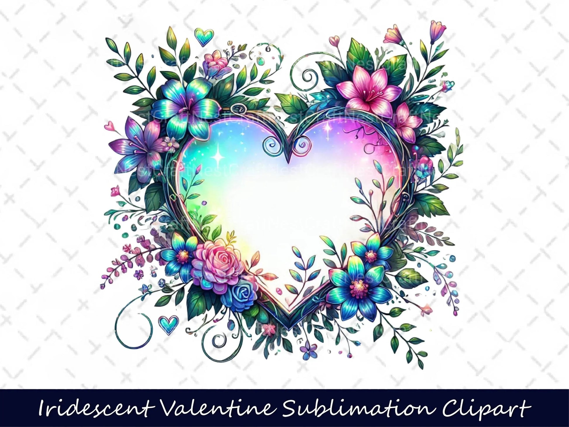 Iridescent Valentine Clipart Bundle 12 - CraftNest - Digital Crafting and Art