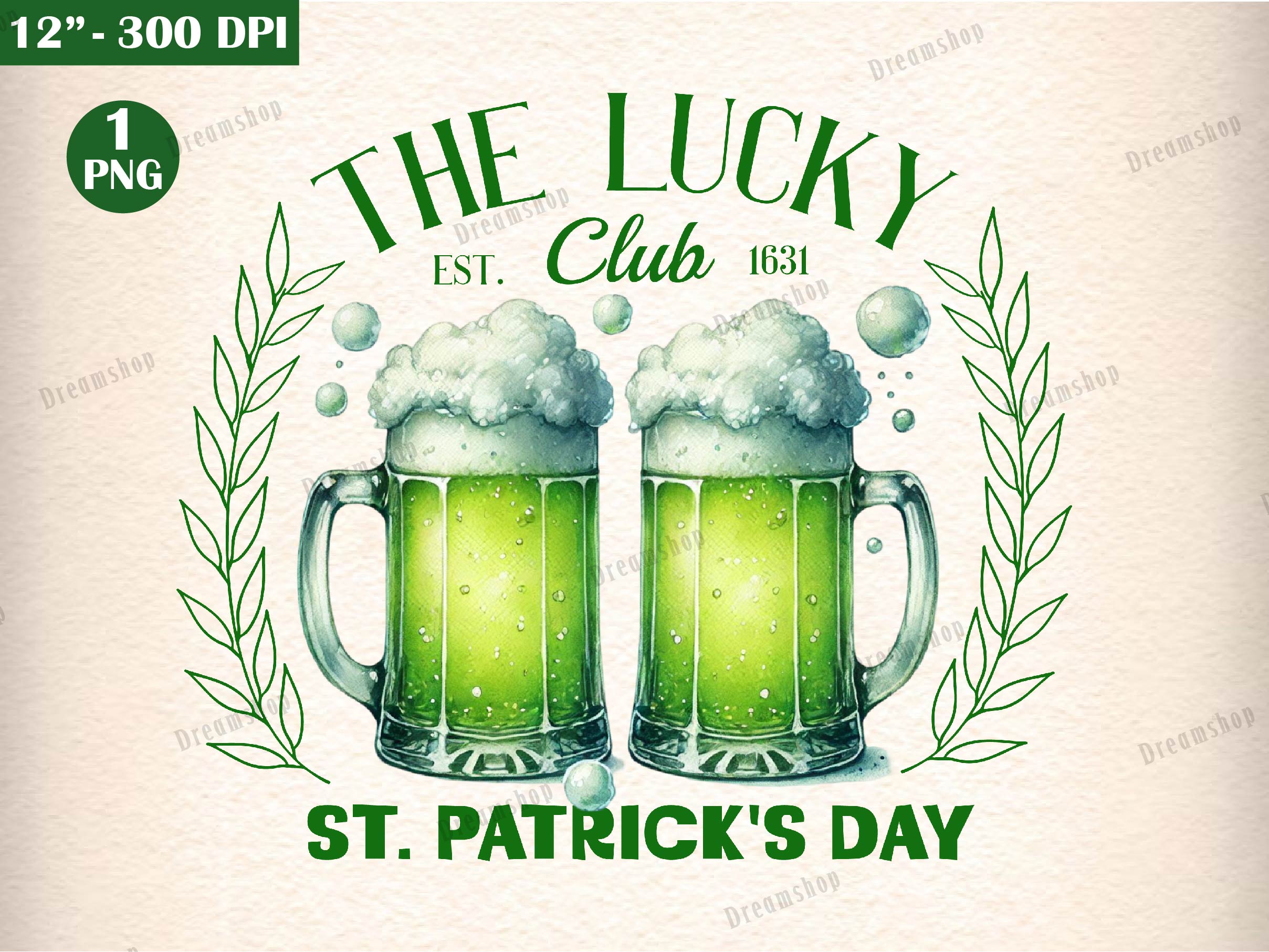 St Patricks Day Vintage Lucky Club Clipart Bundle - CraftNest - Digital Crafting and Art