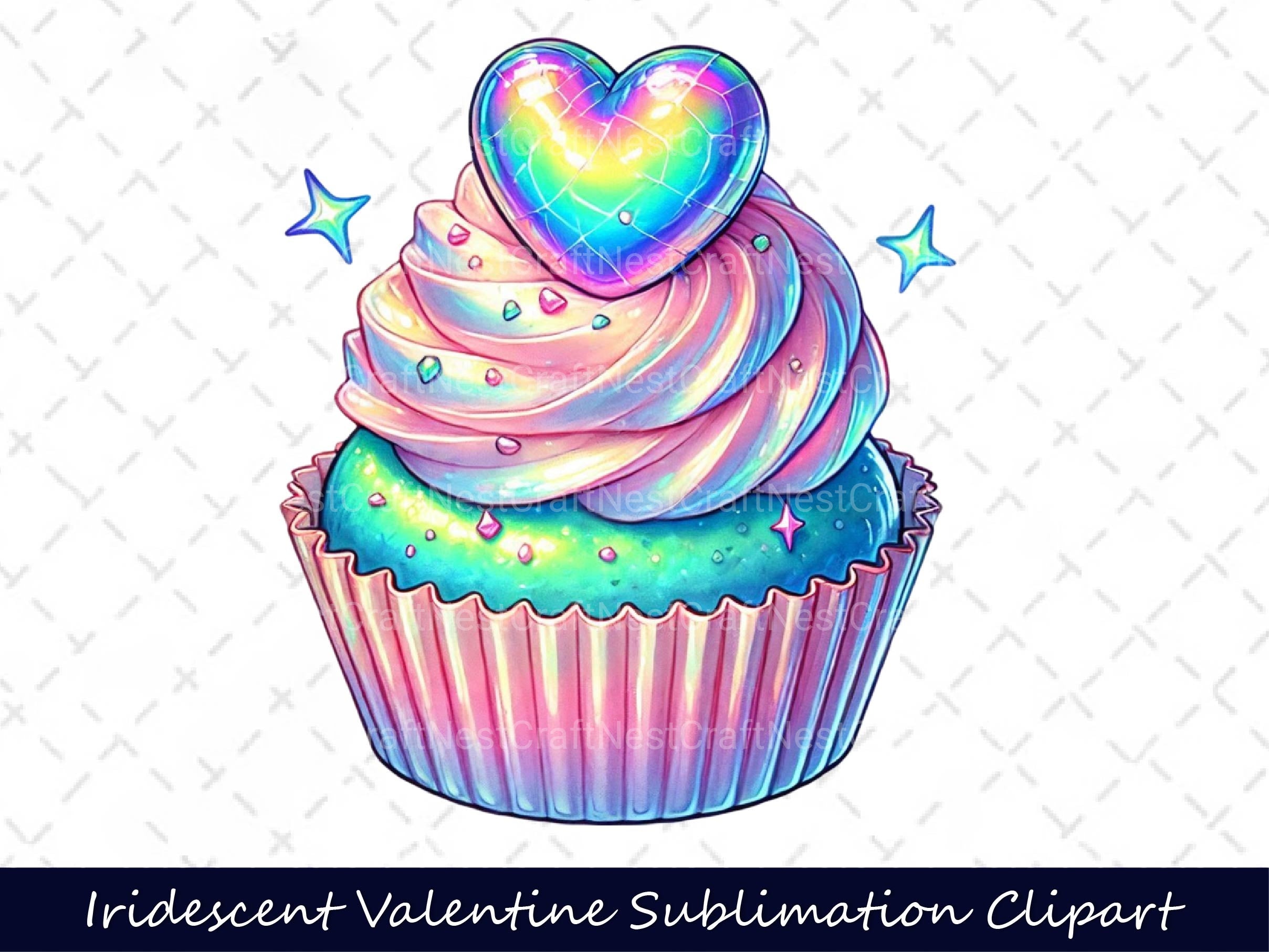 Iridescent Valentine Clipart Bundle 5