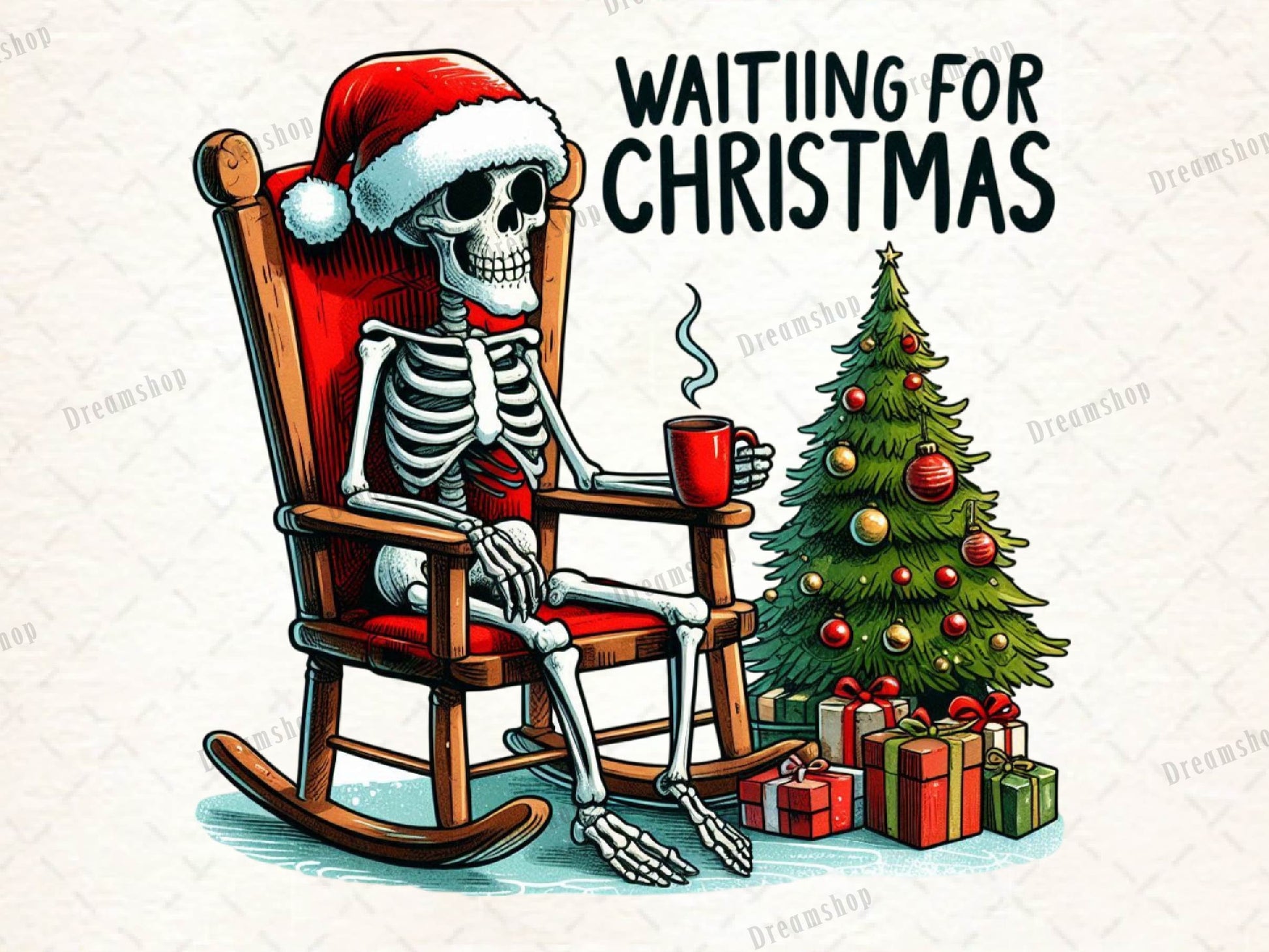 Halloween Skeleton Waiting For Christmas Clipart Bundle - CraftNest - Digital Crafting and Art