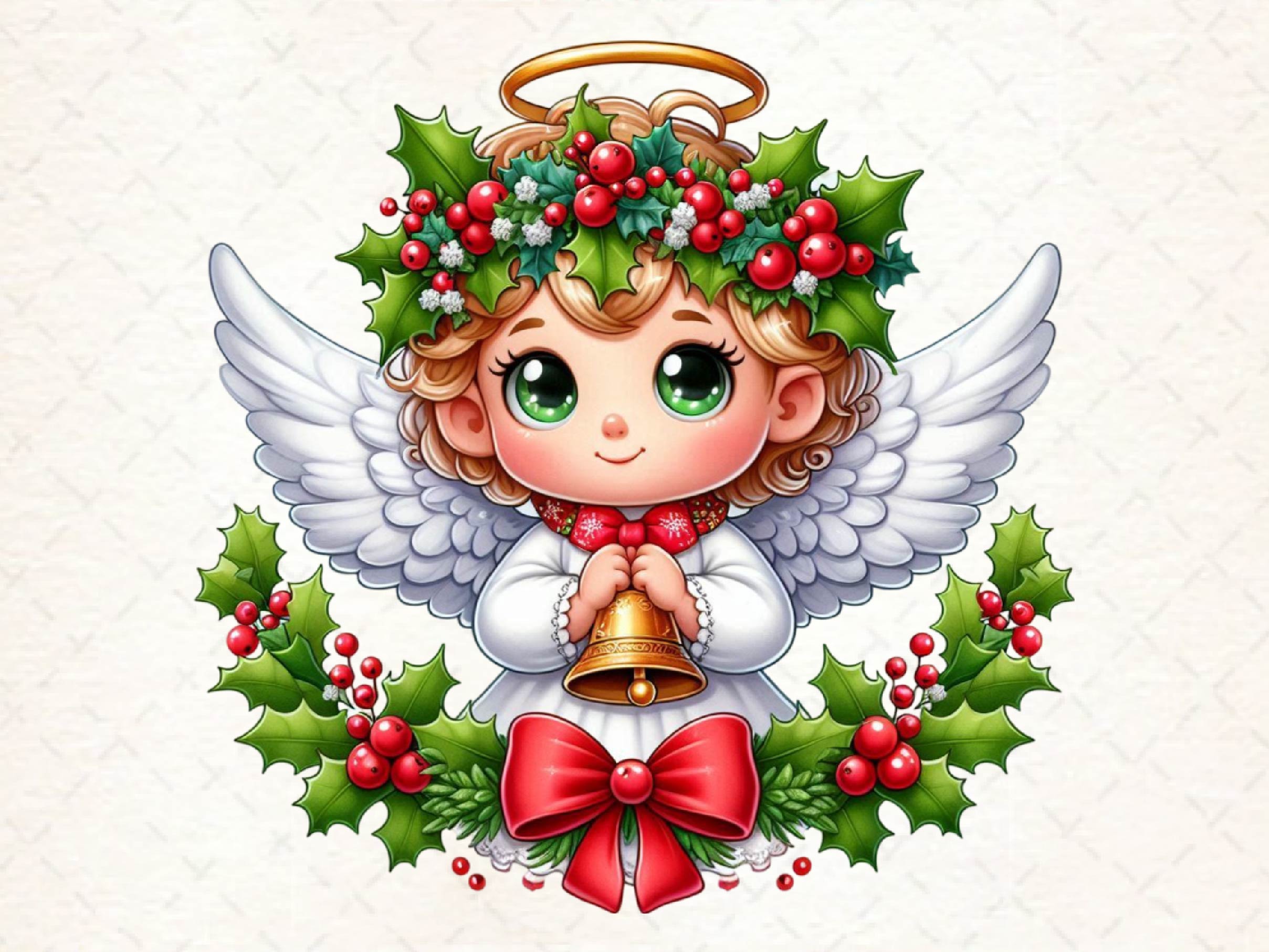 Christmas Cute Little Angel Clipart Bundle - CraftNest - Digital Crafting and Art