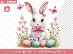 Vintage Easter Egg Rabbit Bunny Clipart Bundle 2 - CraftNest - Digital Crafting and Art