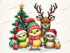 Christmas Chicken Embroidered Clipart Bundle 1