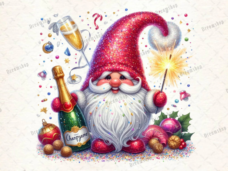 New Year Gnomes Clipart Bundle - CraftNest - Digital Crafting and Art