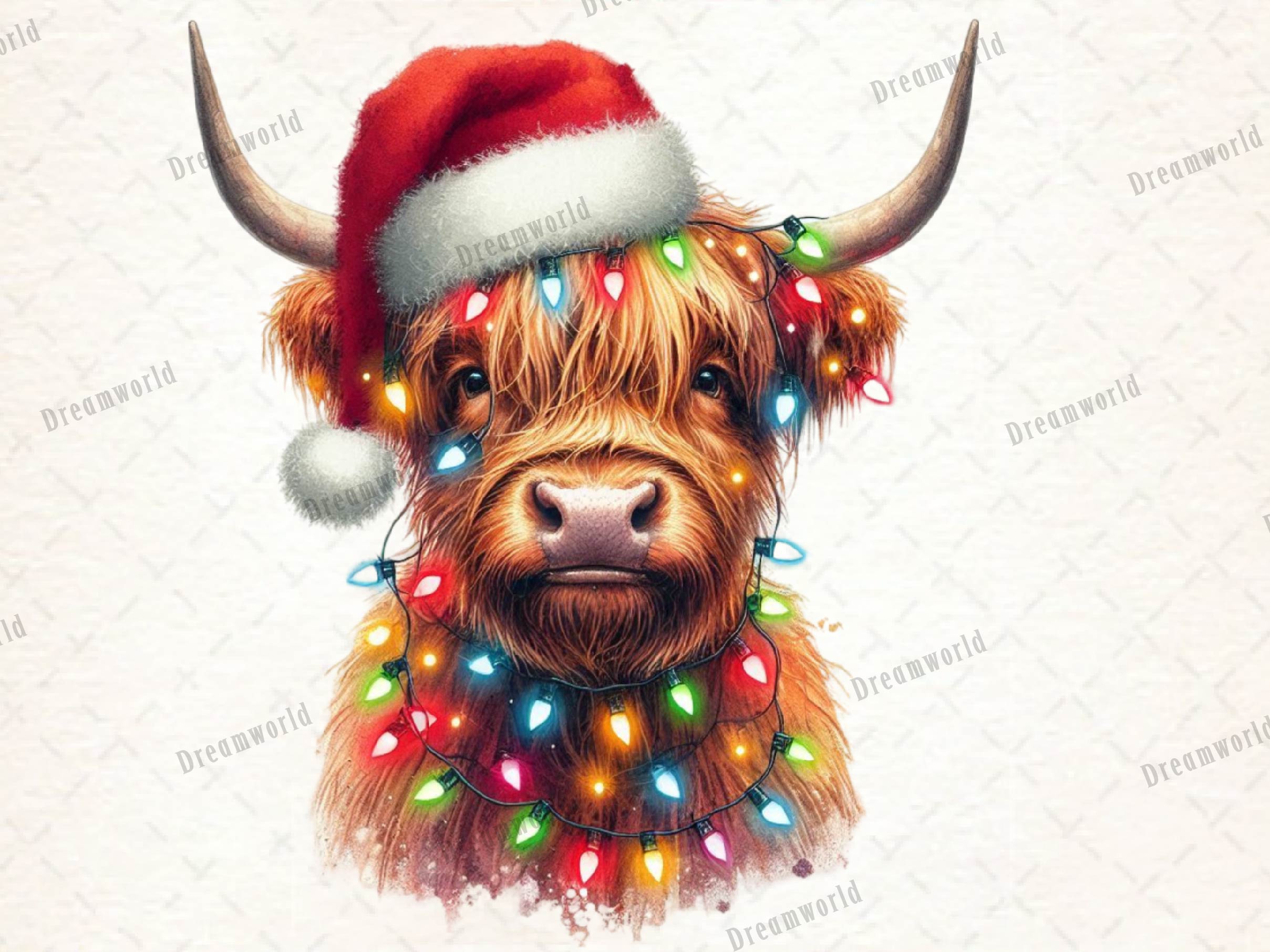 Christmas Highland Cow Clipart Bundle 1 - CraftNest - Digital Crafting and Art