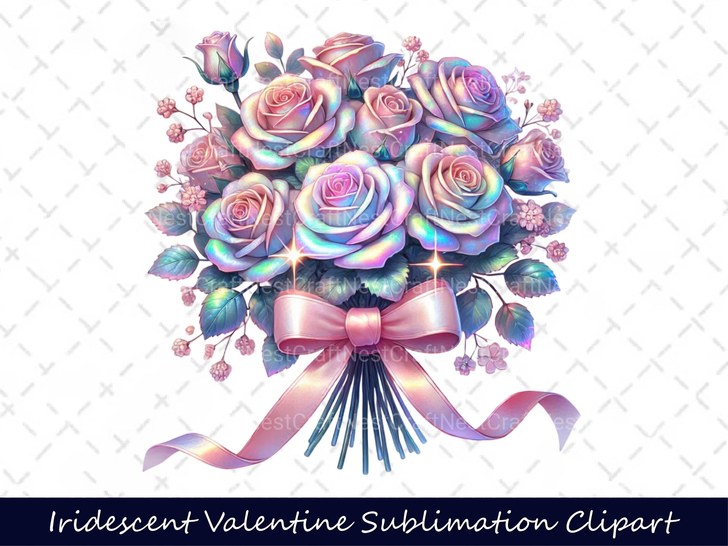 Iridescent Valentine Clipart Bundle 3