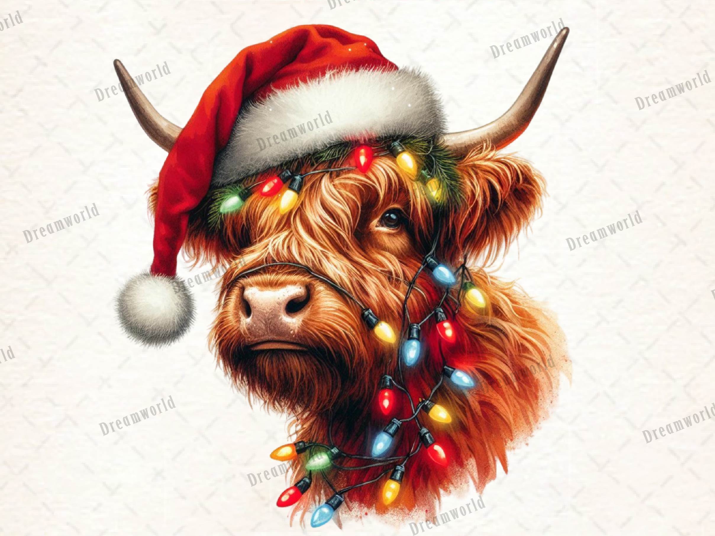 Christmas Highland Cow Clipart Bundle 2 - CraftNest - Digital Crafting and Art