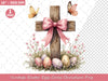 Vintage Easter Eggs Cross Christian Clipart Bundle