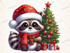 Christmas Raccoon Clipart Bundle 1