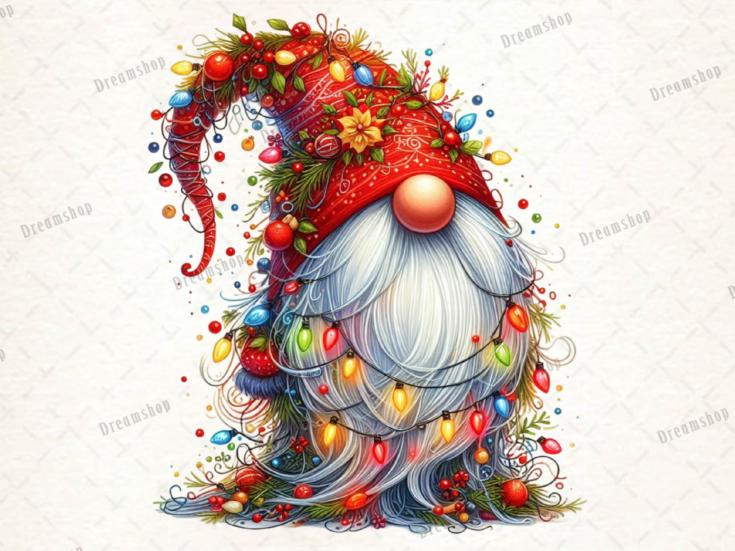 Christmas Gnome Light Clipart Bundle 1 - CraftNest - Digital Crafting and Art