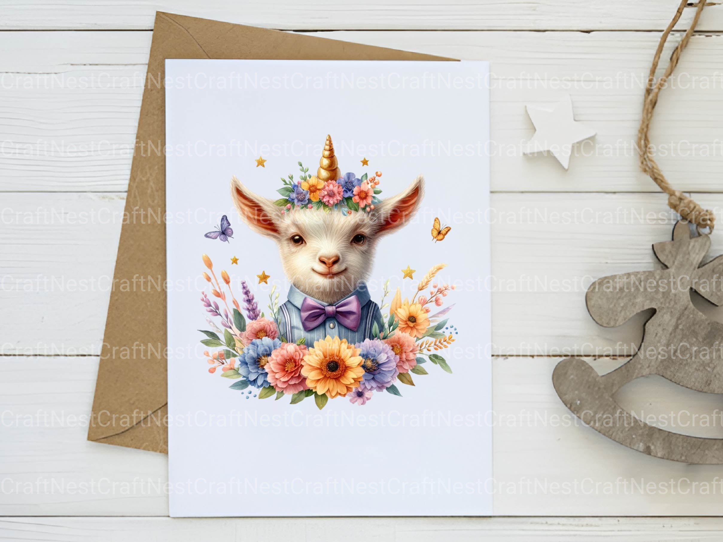 Unicorn Goat Clipart Bundle