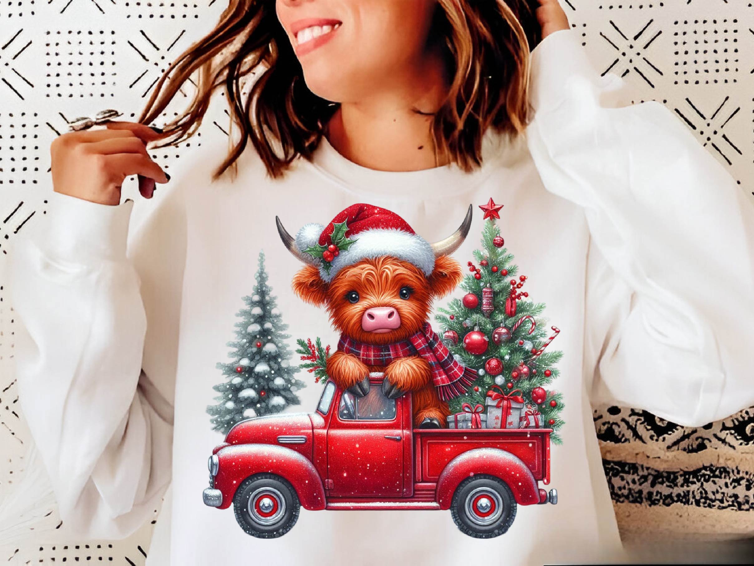 Christmas Highland Cow Clipart Bundle 7 - CraftNest - Digital Crafting and Art