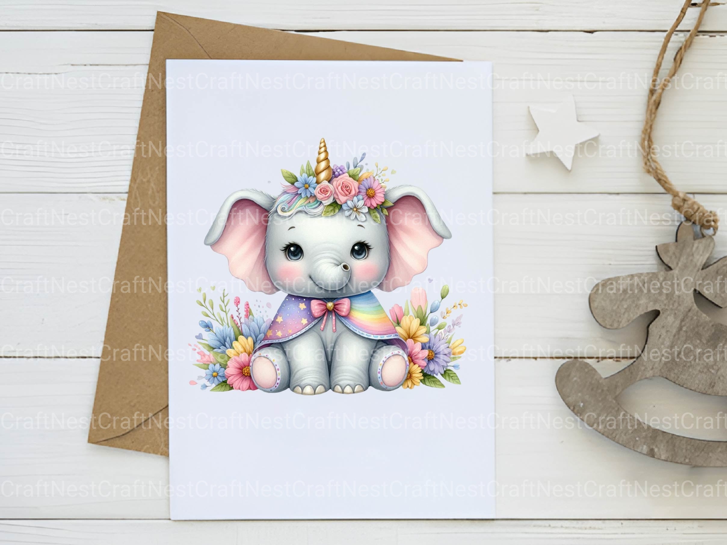 Unicorn Elephant Clipart Bundle