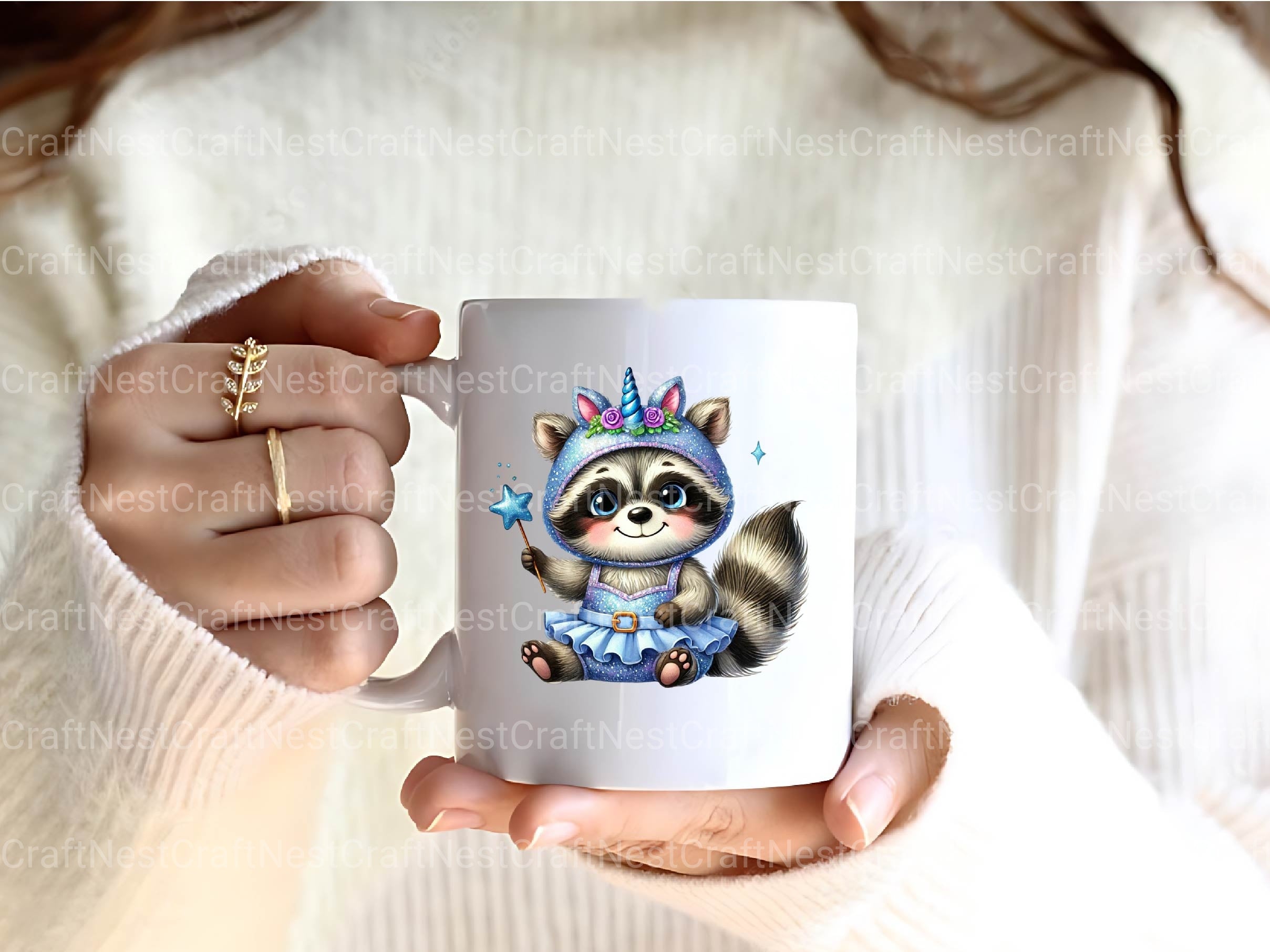 Unicorn Raccoon Clipart Bundle