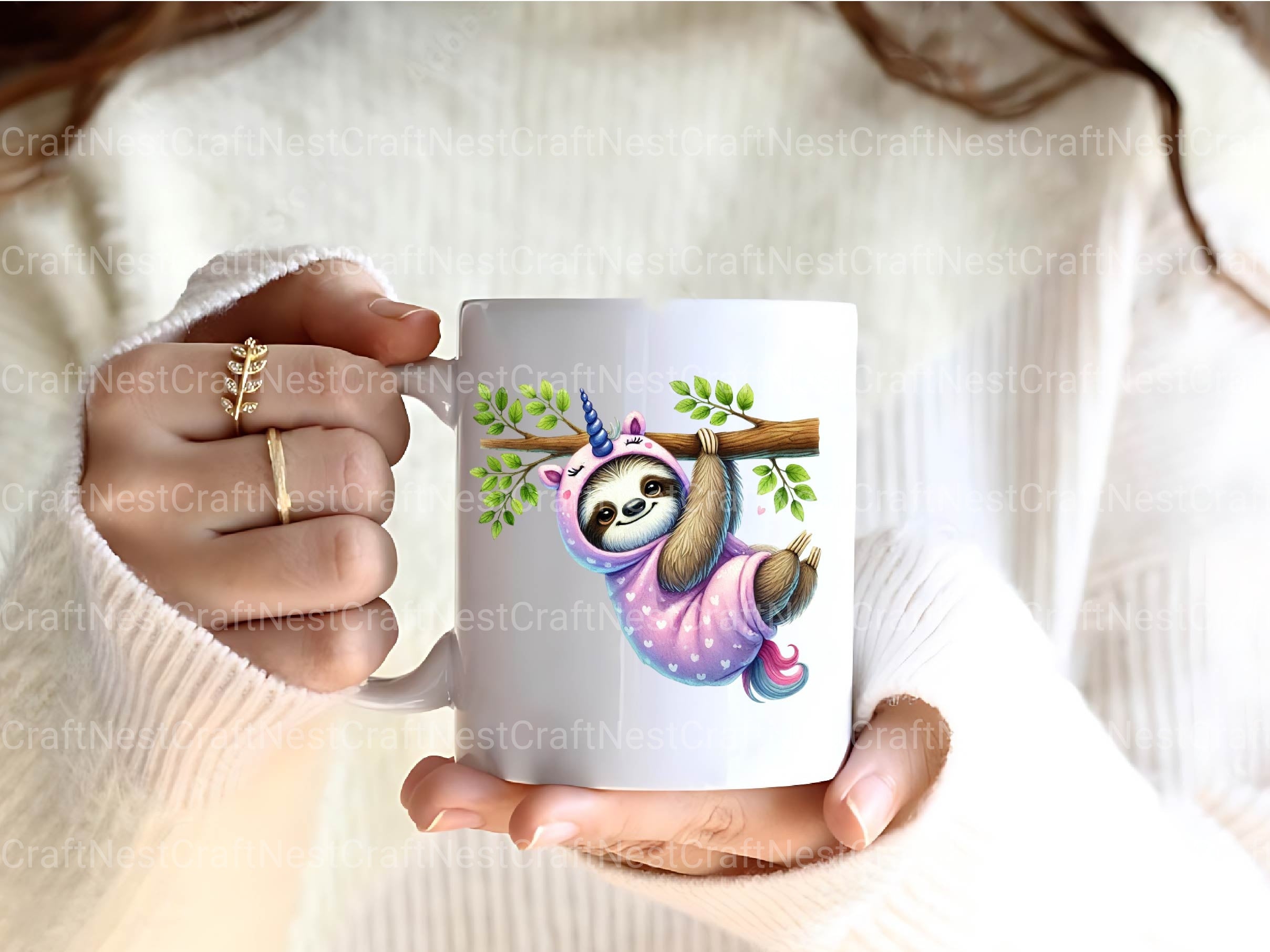 Hanging Cute Sloth Clipart Bundle