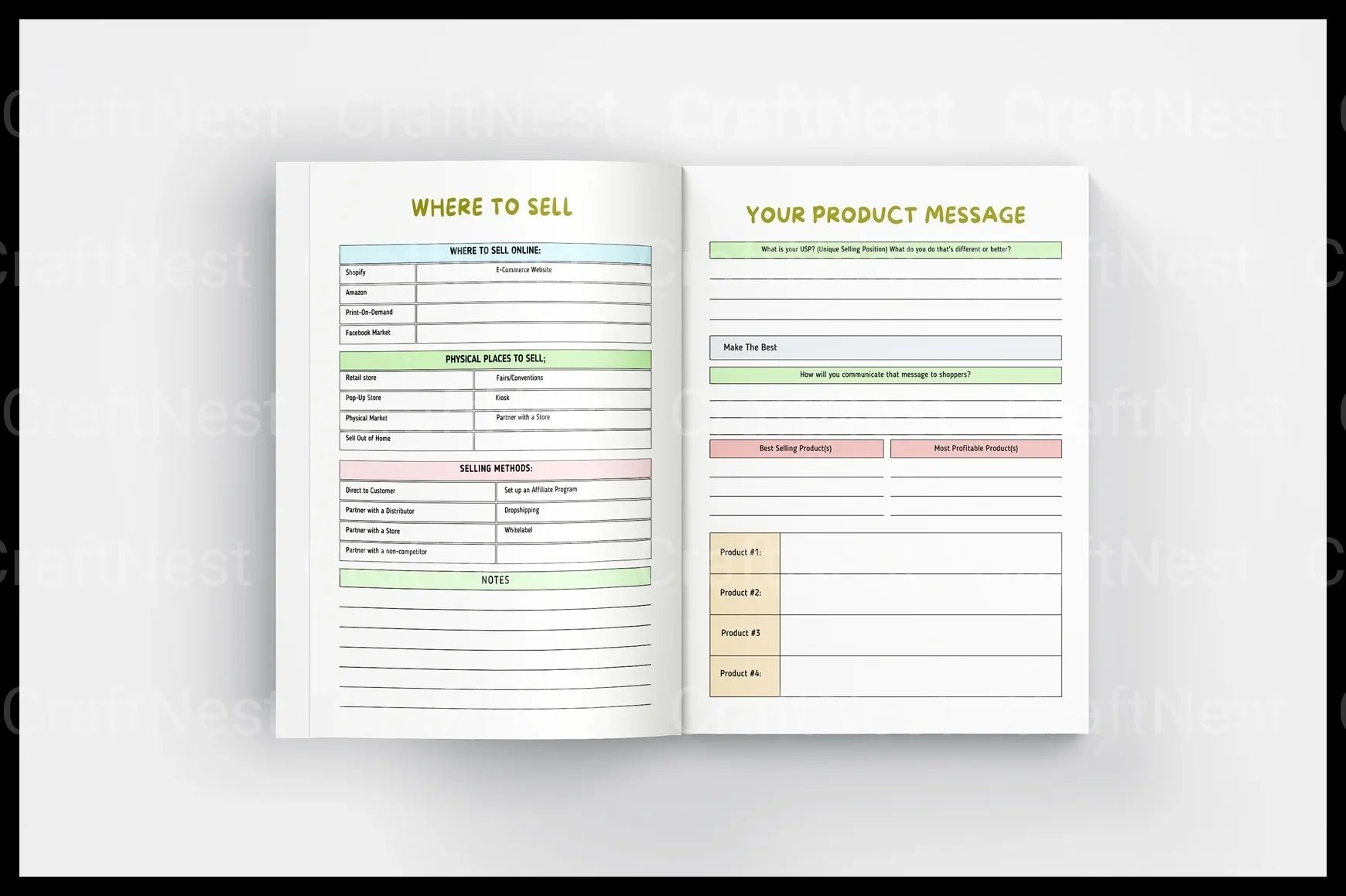Craft Startup Planning Workbook for Entrepreneurs - CraftNest - Digital Crafting and Art