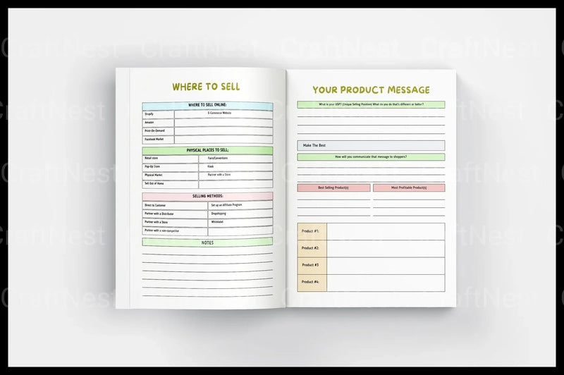 Craft Startup Planning Workbook for Entrepreneurs - CraftNest - Digital Crafting and Art