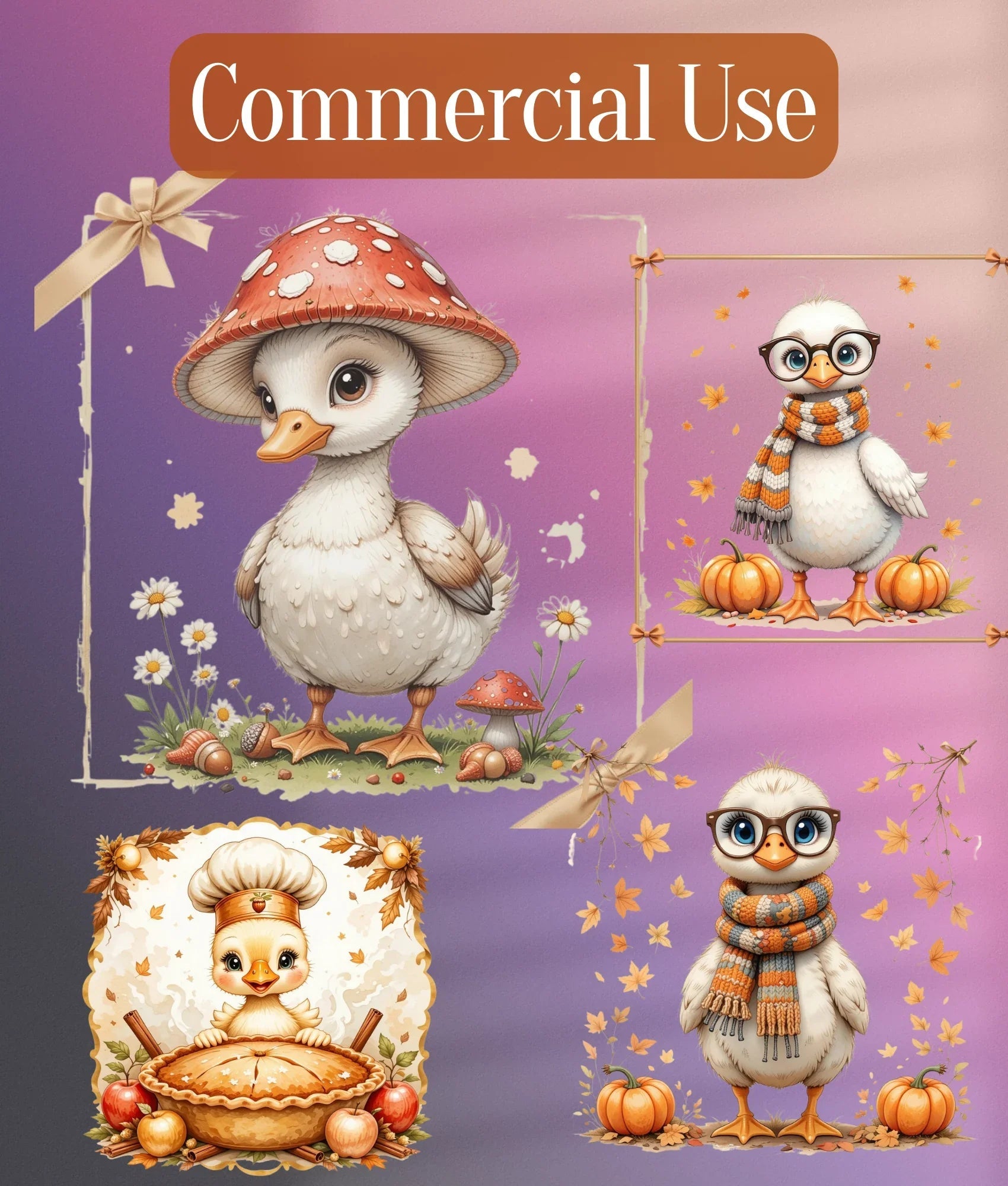 Autumn Goose Clipart Bundle - CraftNest - Digital Crafting and Art