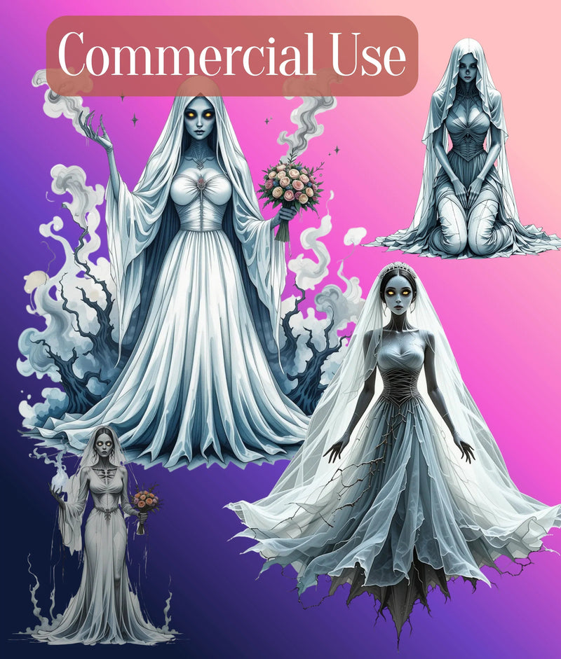 Ghost Bride Clipart Bundle - CraftNest - Digital Crafting and Art