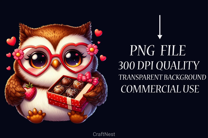 Valentine Owl Clipart Bundle 3 - CraftNest - Digital Crafting and Art