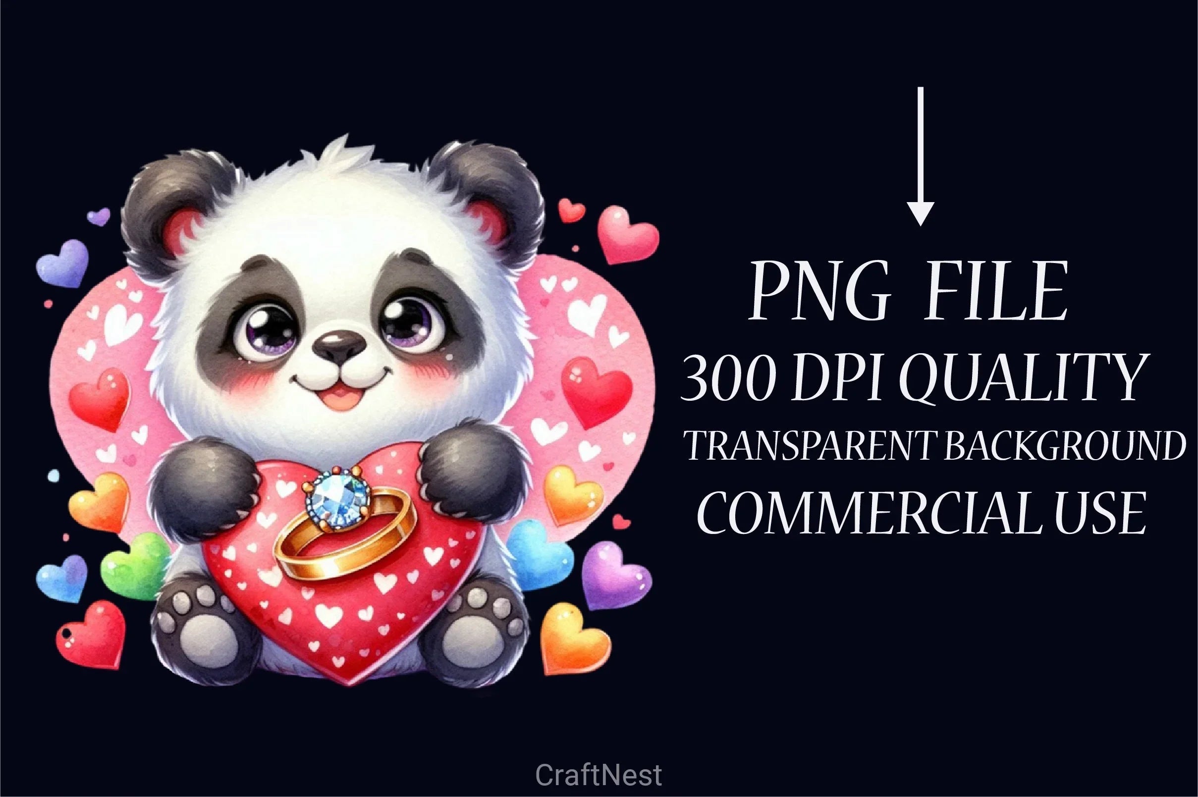 Valentine's Day Love Panda Clipart Bundle - CraftNest - Digital Crafting and Art