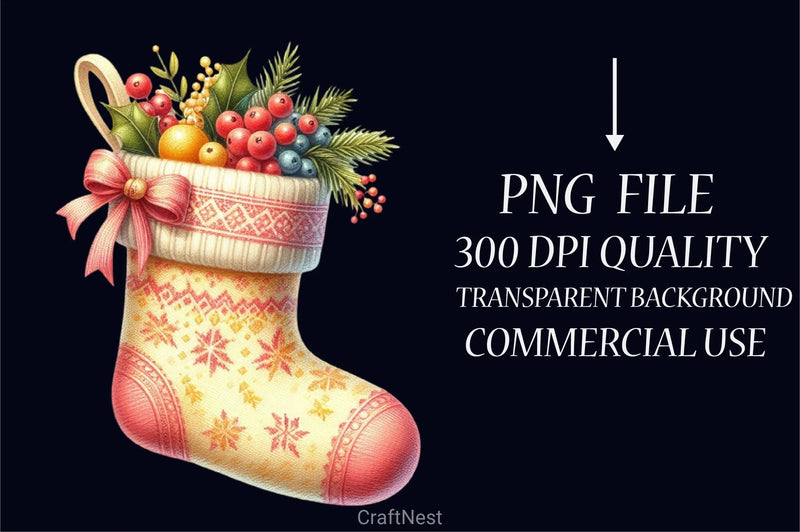 Watercolour Pastel Yellow Christmas Clipart Bundle - CraftNest - Digital Crafting and Art