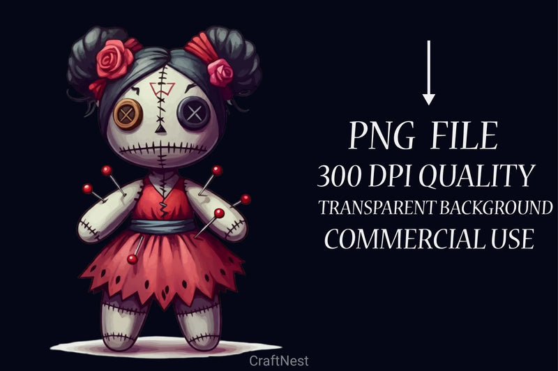 Gothic Voodoo Doll Clipart Bundle - CraftNest - Digital Crafting and Art