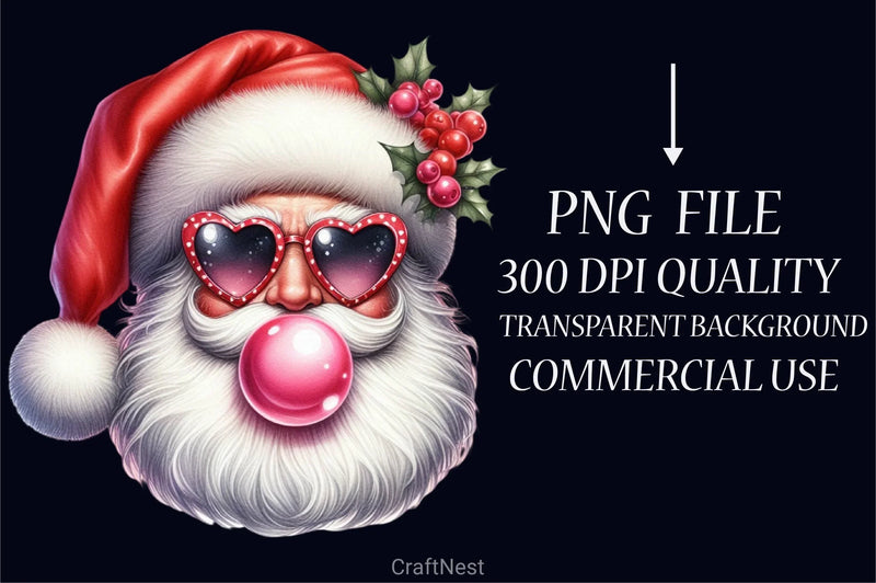 Retro Santa Bubble Clipart Bundle - CraftNest - Digital Crafting and Art