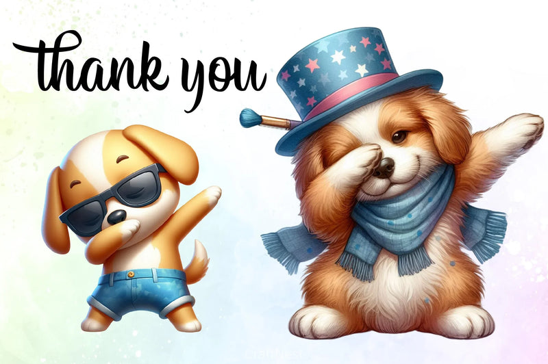 Cute Dabbing Dog Clipart Bundle - CraftNest - Digital Crafting and Art