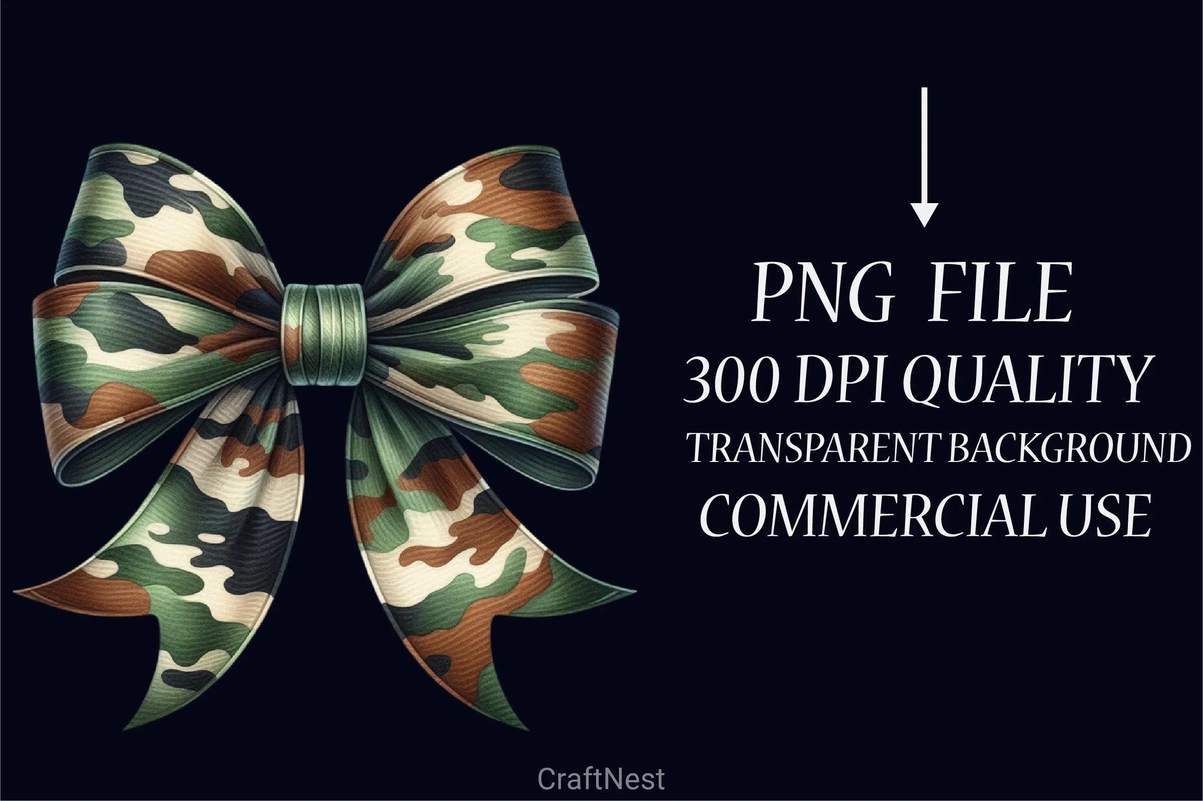 Camo Coquette Bow Clipart Bundle - CraftNest - Digital Crafting and Art