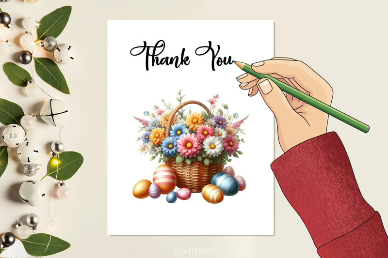 Easter Floral Egg Baskets Clipart Bundle - CraftNest - Digital Crafting and Art